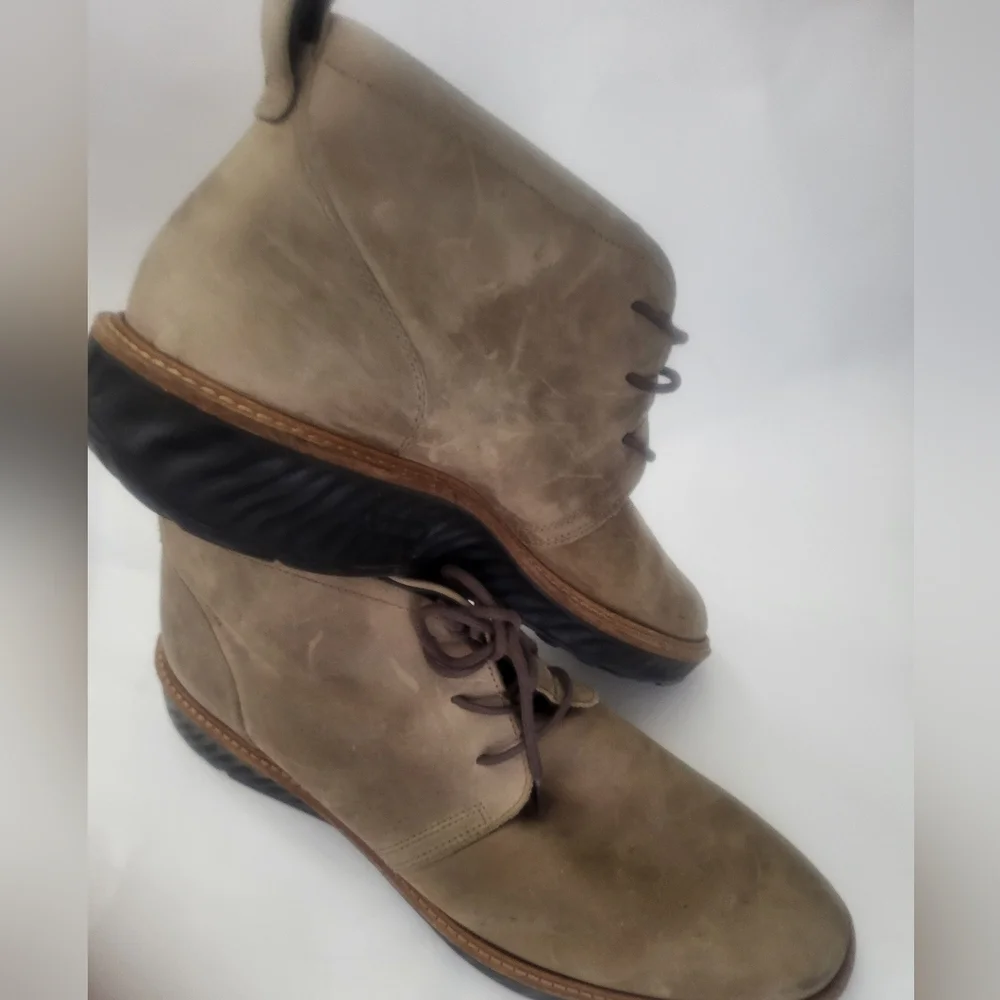 Ecco S.T.1 Hybrid Goretex men's ankle boots tan leather size 12-12.5